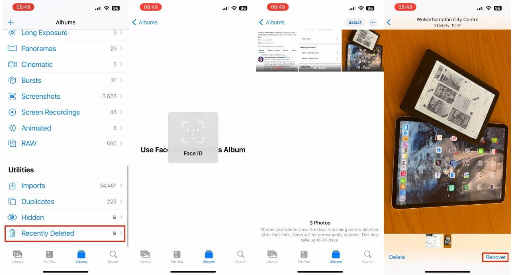 铜梁苹果14维修分享 iPhone14 上恢复已删除的照片 